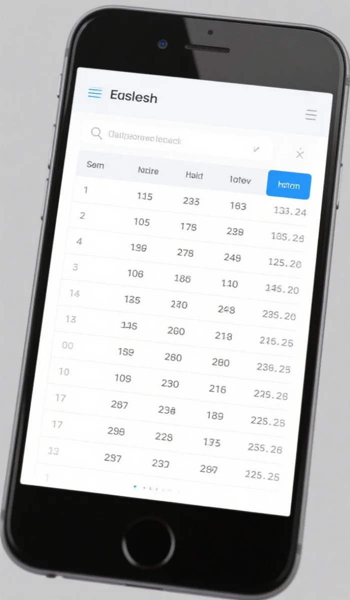 查看手机屏幕上的开奖数据列表