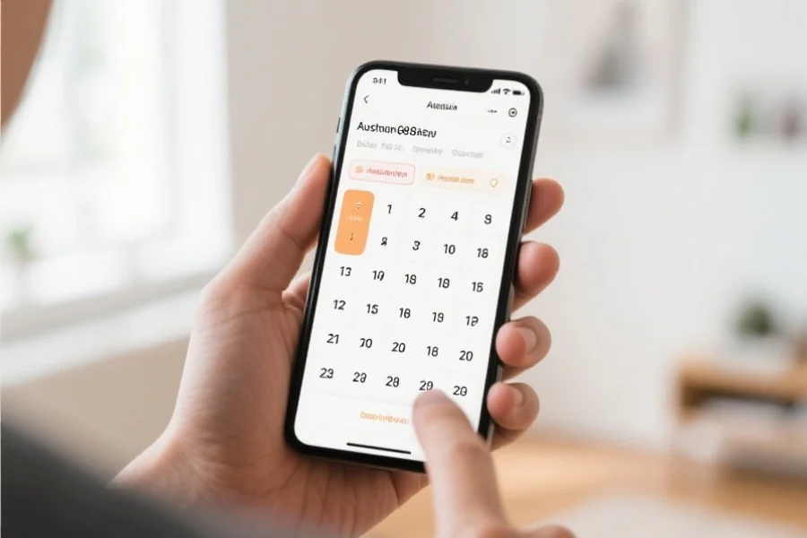 用户在手机上浏览澳洲幸运8开奖结果，界面清晰，数字排列整齐，背景为明亮室内环境